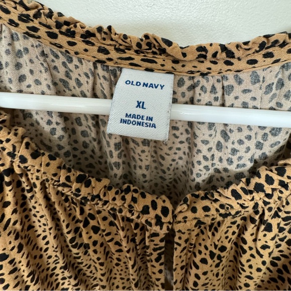 Old navy XL leopard dotted long sleeved dress - Picture 2 of 2